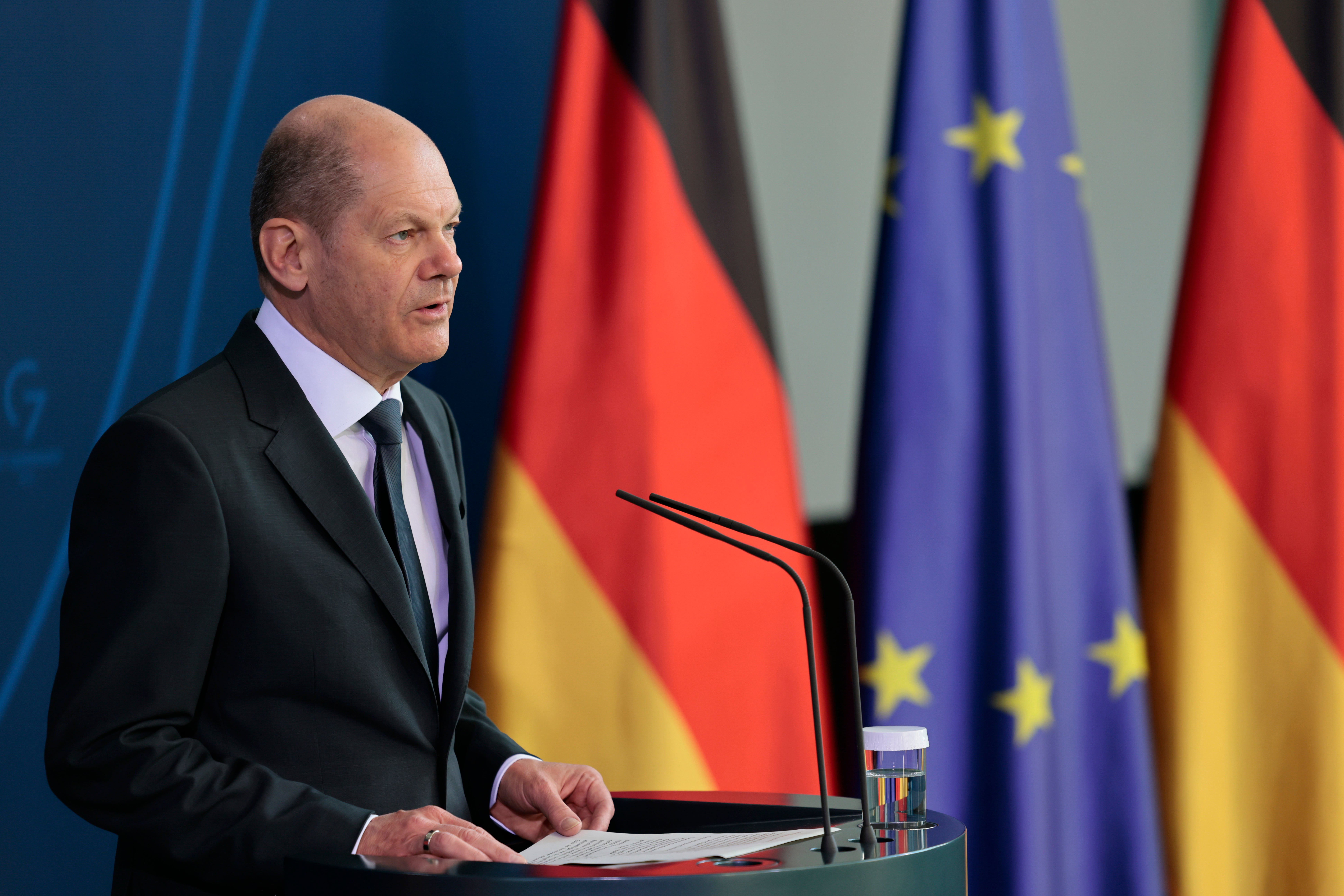Olaf Scholz has been accused of acting like a ‘sulky liver sausage’