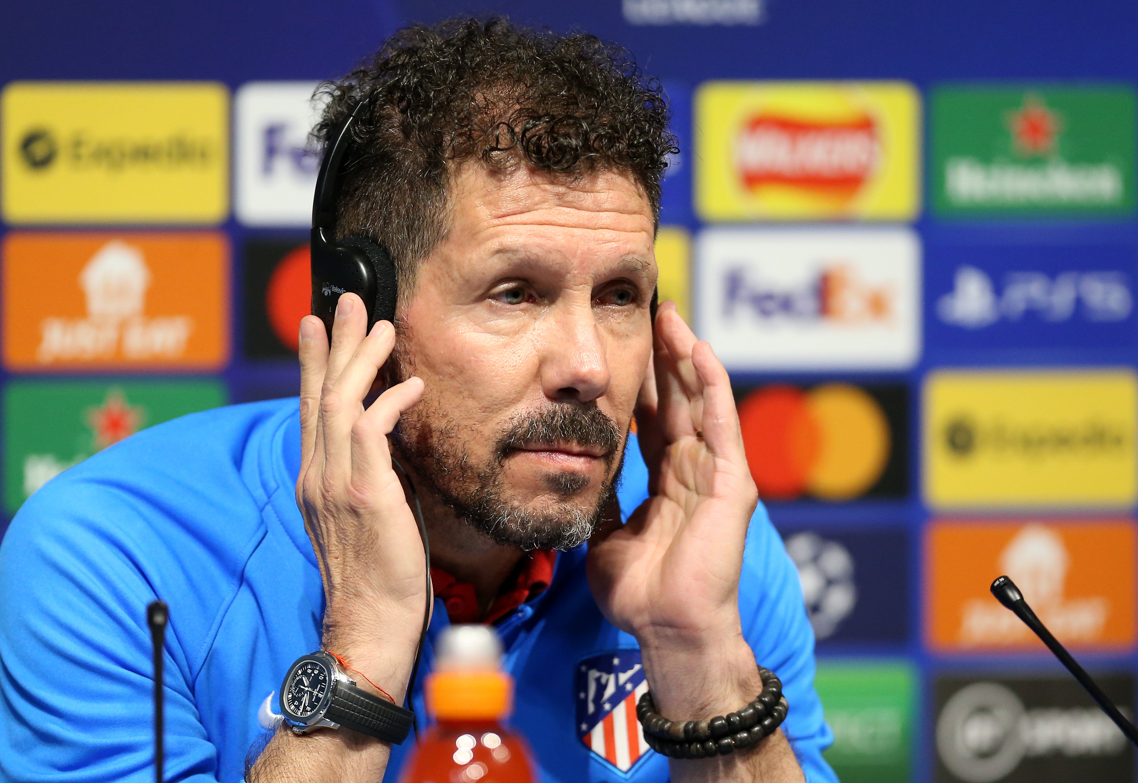 Atletico Madrid manager Diego Simeone is preparing his side for the challenge of facing Manchester City (Nigel French/PA)