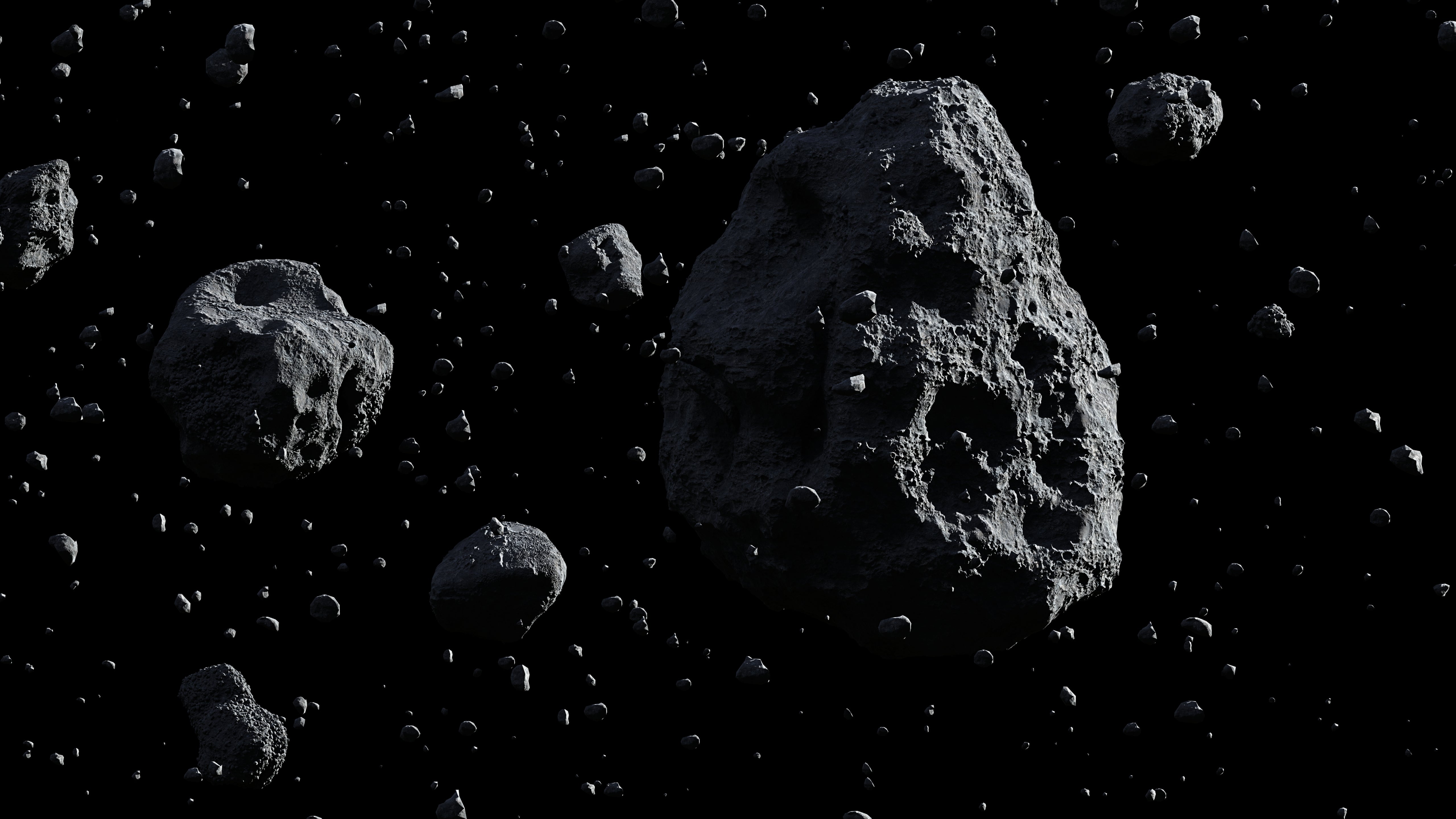 An artist’s conception of an asteroid field