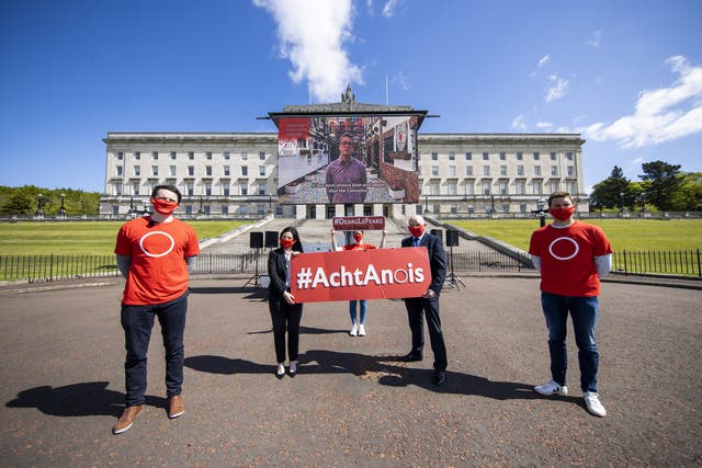 Irish language campaigners staged a demonstration last year (Liam McBurney/PA)