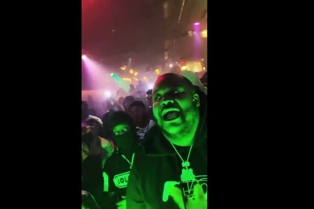 <p>Screengrab from the video of the memorial in a Washington DC’s nightclub</p>