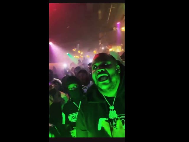 <p>Screengrab from the video of the memorial in a Washington DC’s nightclub</p>