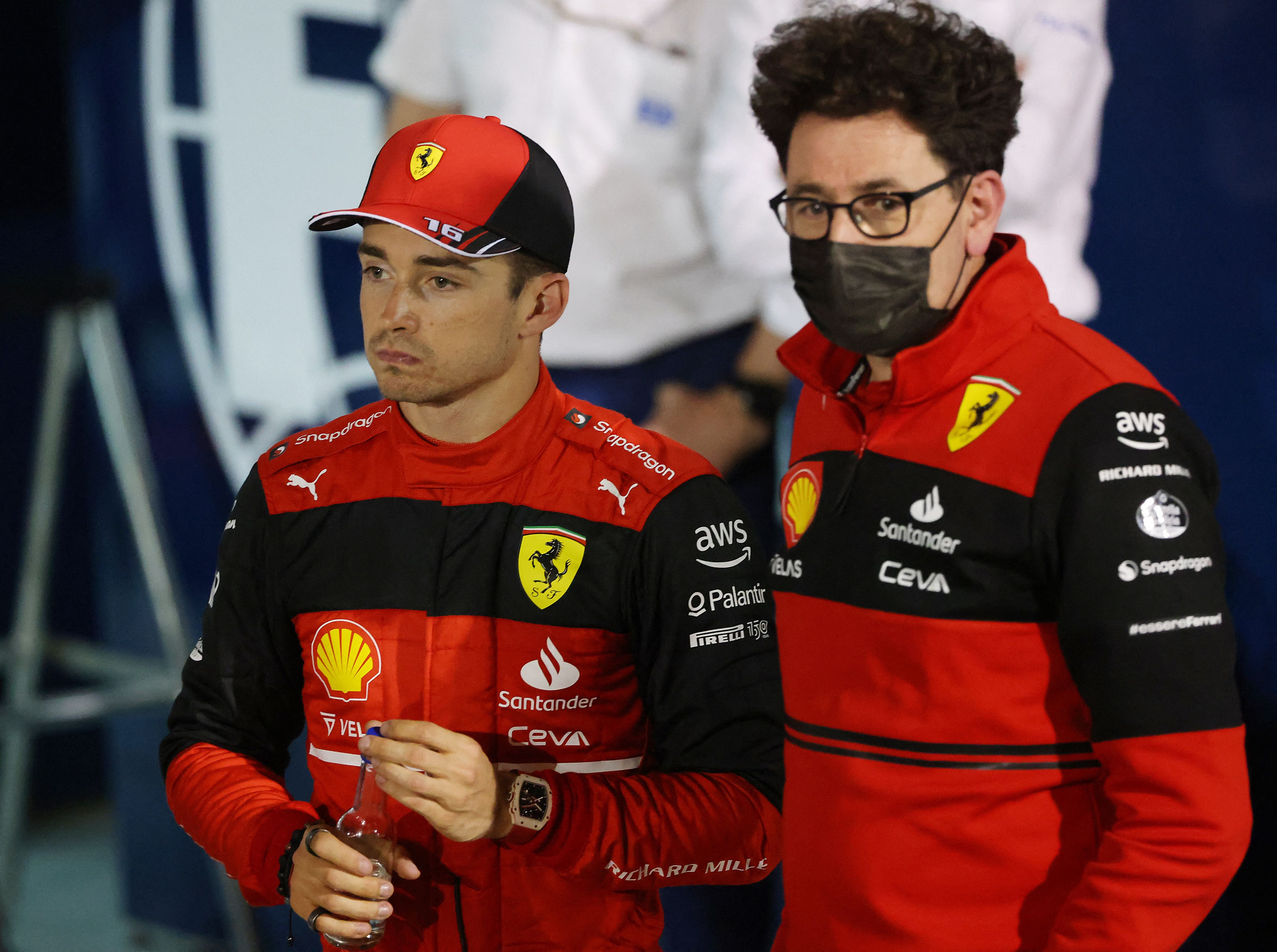 Mattia Binotto (right) has been pleased with Ferrari’s start to the season