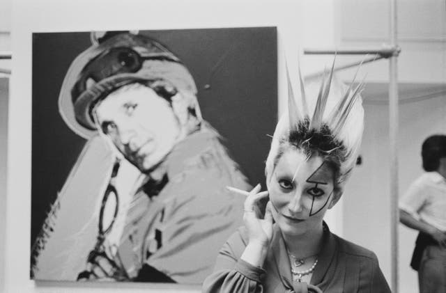 <p>English model and actress Pamela Rooke, also known as Jordan, smoking a cigarette while attending an exhibition, UK, 23rd June 1978</p>