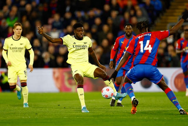 <p>Thomas Partey in action against Crystal Palace</p>