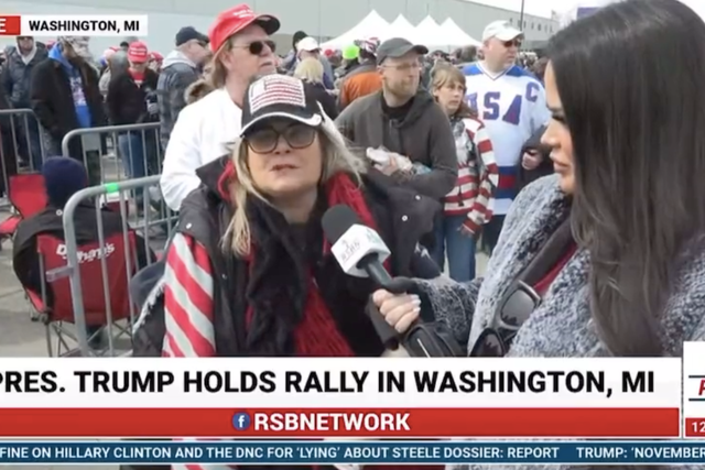 <p>A woman attending Donald Trump’s rally in Michigan on Saturday tells Right Side Broadcasting Network that she believes Space Force will help return the former president to power.</p>