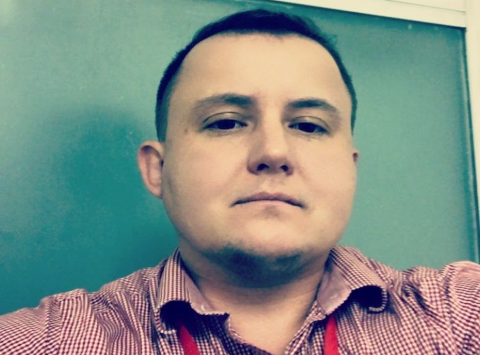 Marcin Zawisza said he is worried about his Ukrainian friend, Olena Stadnik, who is stuck near the Russian-occupied city of Kherson (Marcin Zawisza/PA)