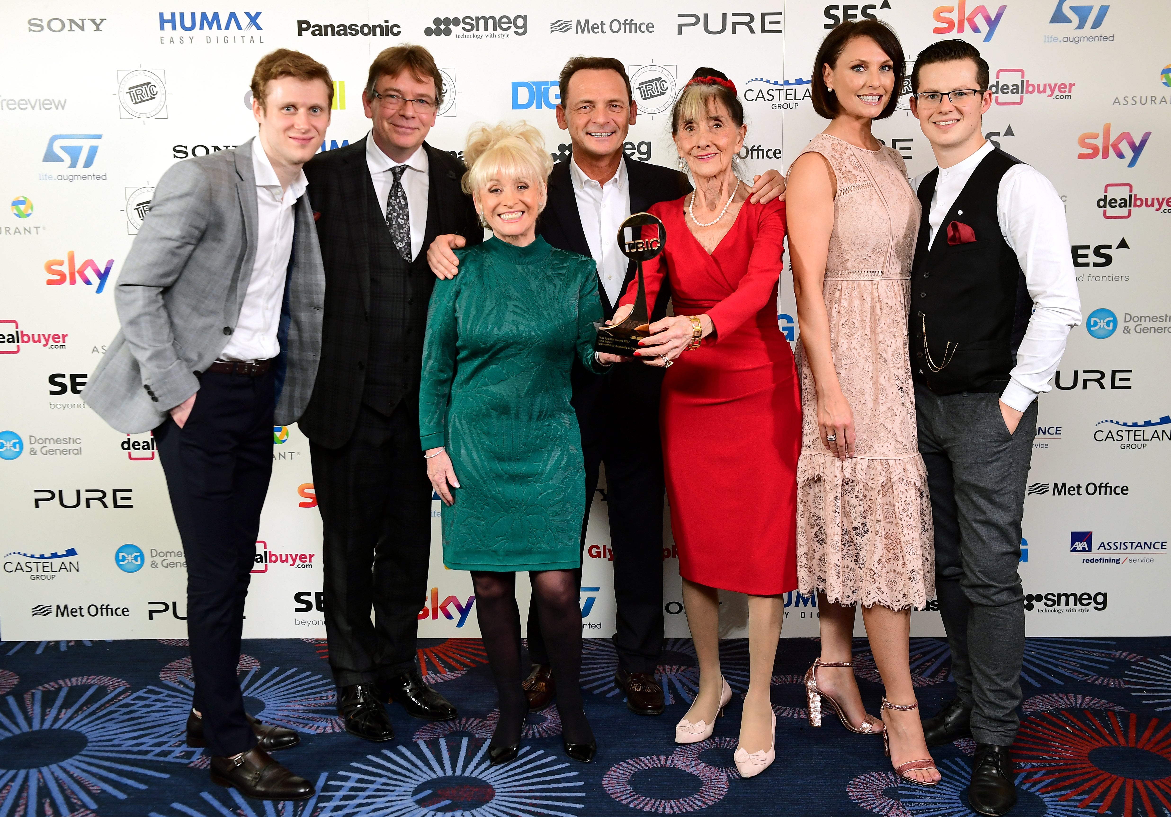 Several of the EastEnders cast with the award for TV Soap of the year during the 2017 Television and Radio Industries Club Awards (Ian West/PA)