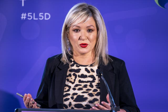 Michelle O’Neill during a 5 Leaders, 5 Days event hosted by the Northern Ireland Chamber of Commerce (Liam McBurney/PA)