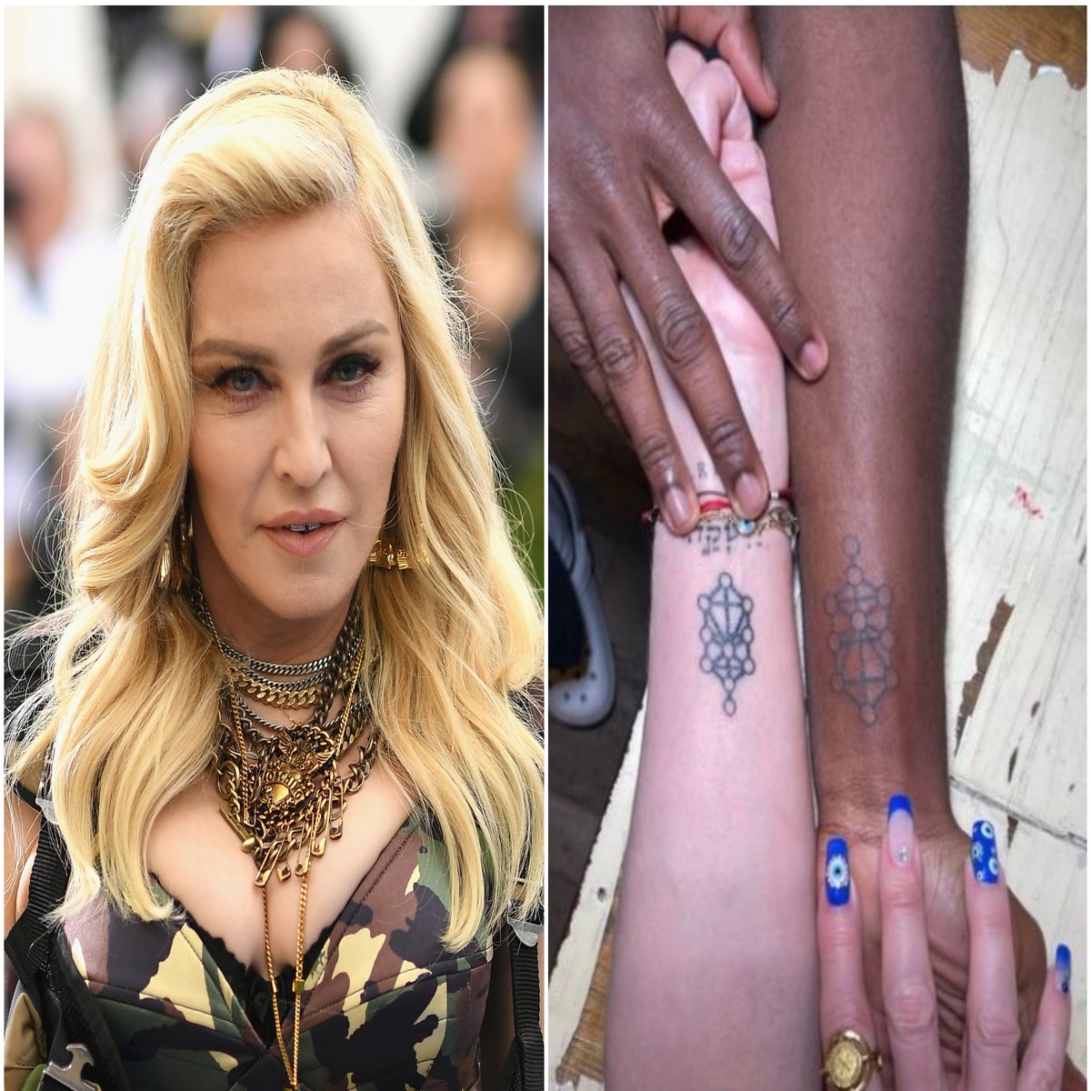Madonna gets matching 'tree of life' tattoo with teenage son David | The  Independent