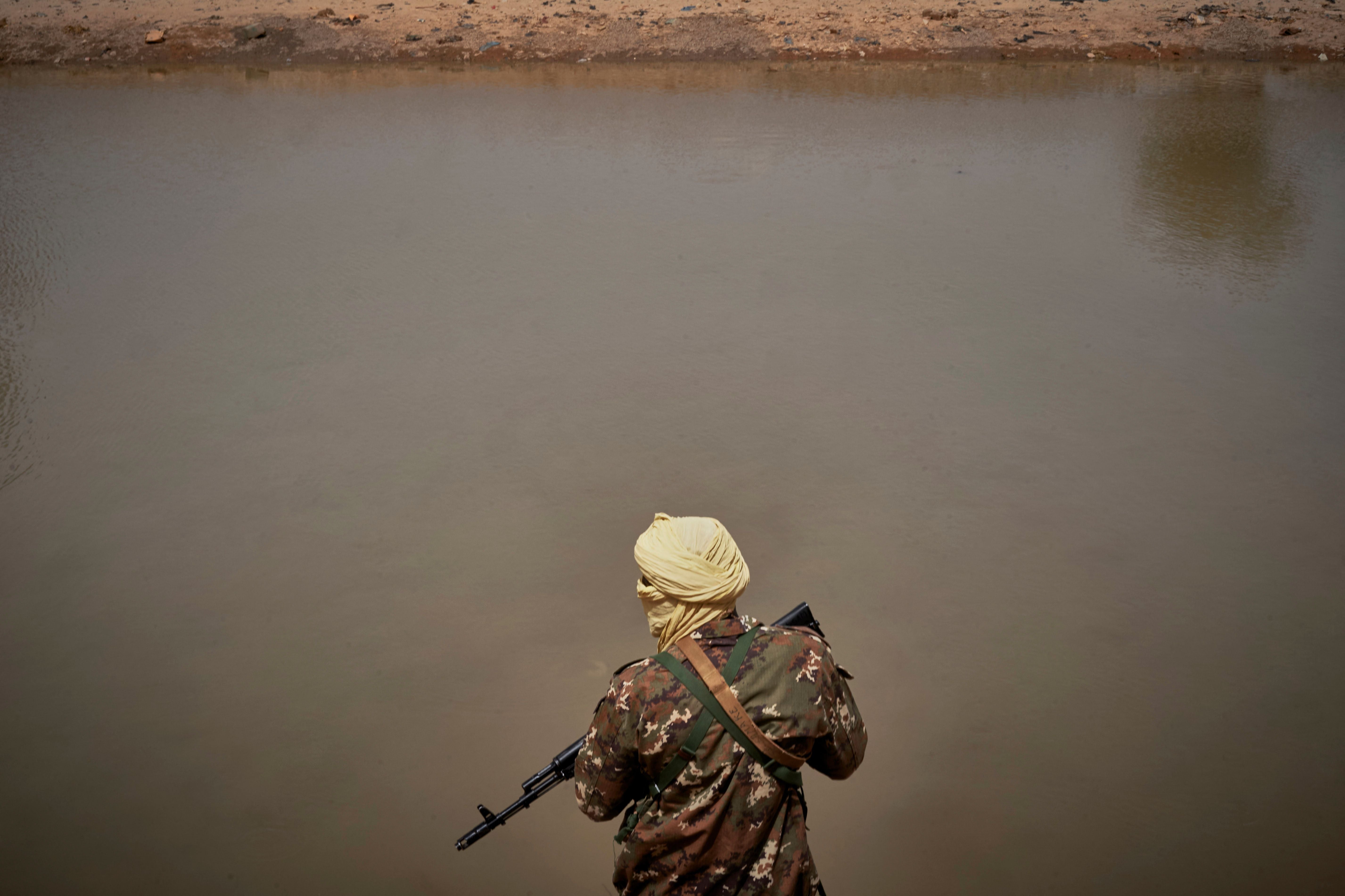 A Malian soldier is pictured on 20 March 2021