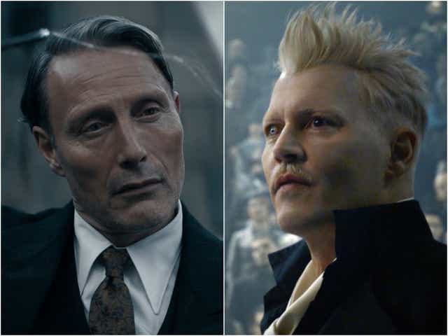 <p>Mads Mikkelsen (left) replaced replaced Johnny Depp in the ‘Fantastic Beasts’ franchise </p>