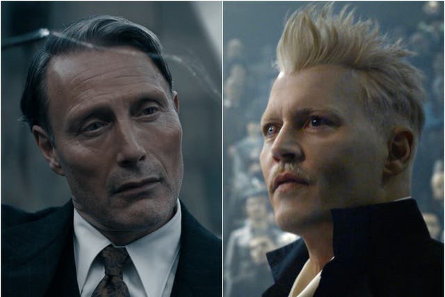 <p>Mads Mikkelsen (left) replaced replaced Johnny Depp in the ‘Fantastic Beasts’ franchise </p>