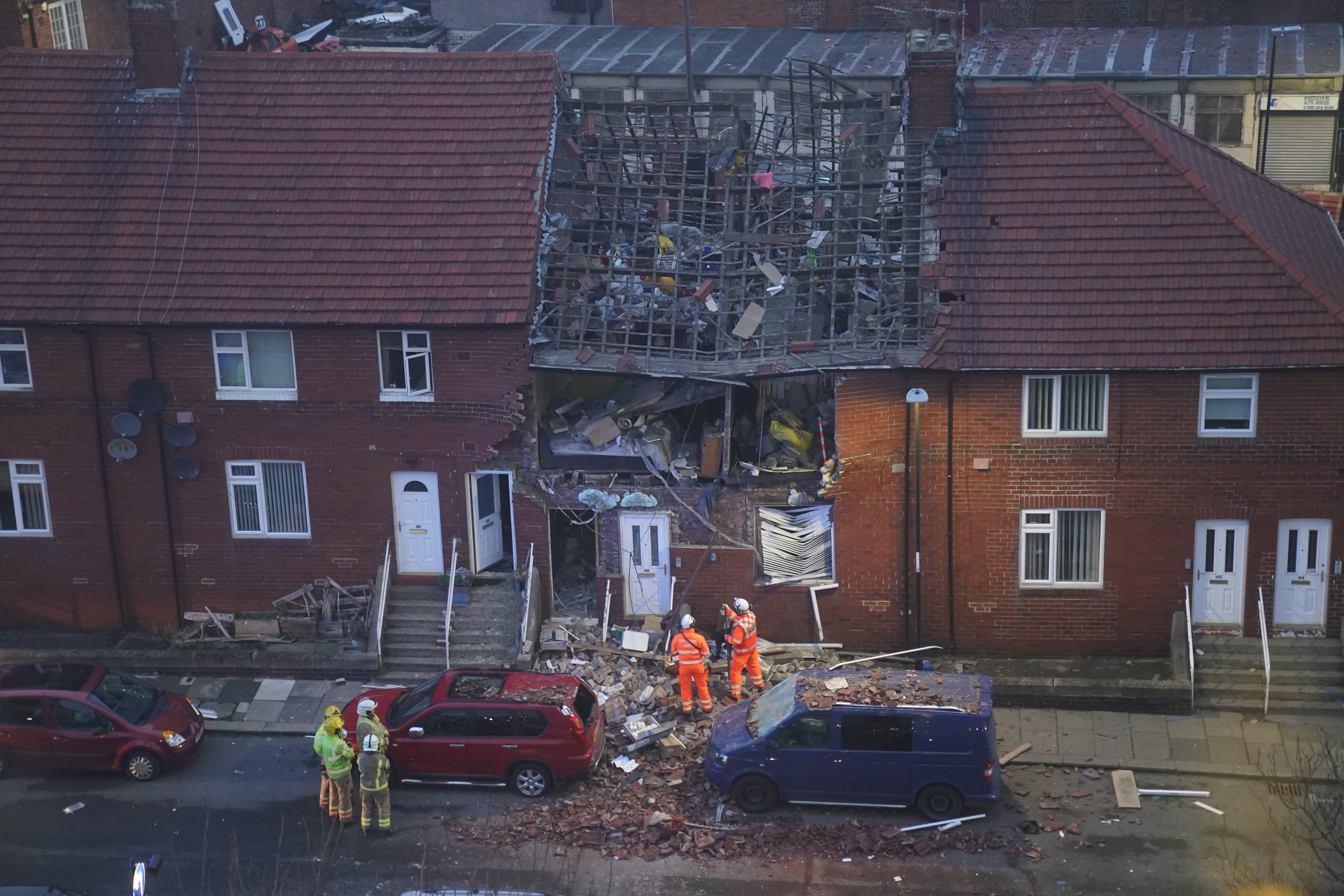 The scene of the blast in Whickham Street, Sunderland (Owen Humphreys/PA)
