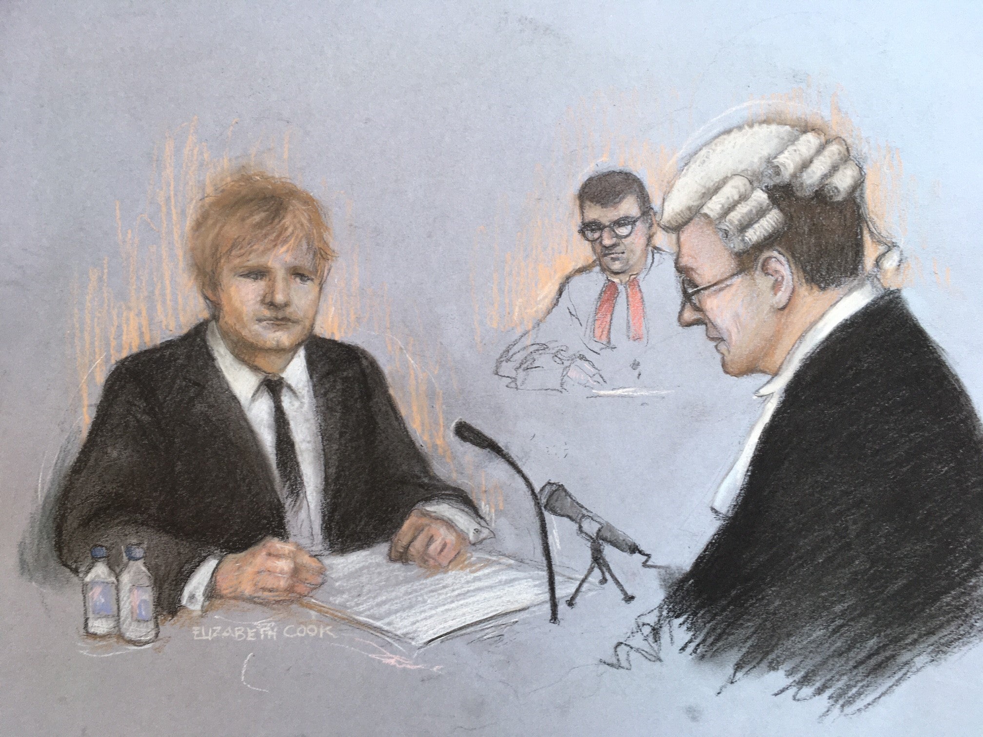 Sheeran frequently sang or hummed tunes while on the stand (Elizabeth Cook/PA)