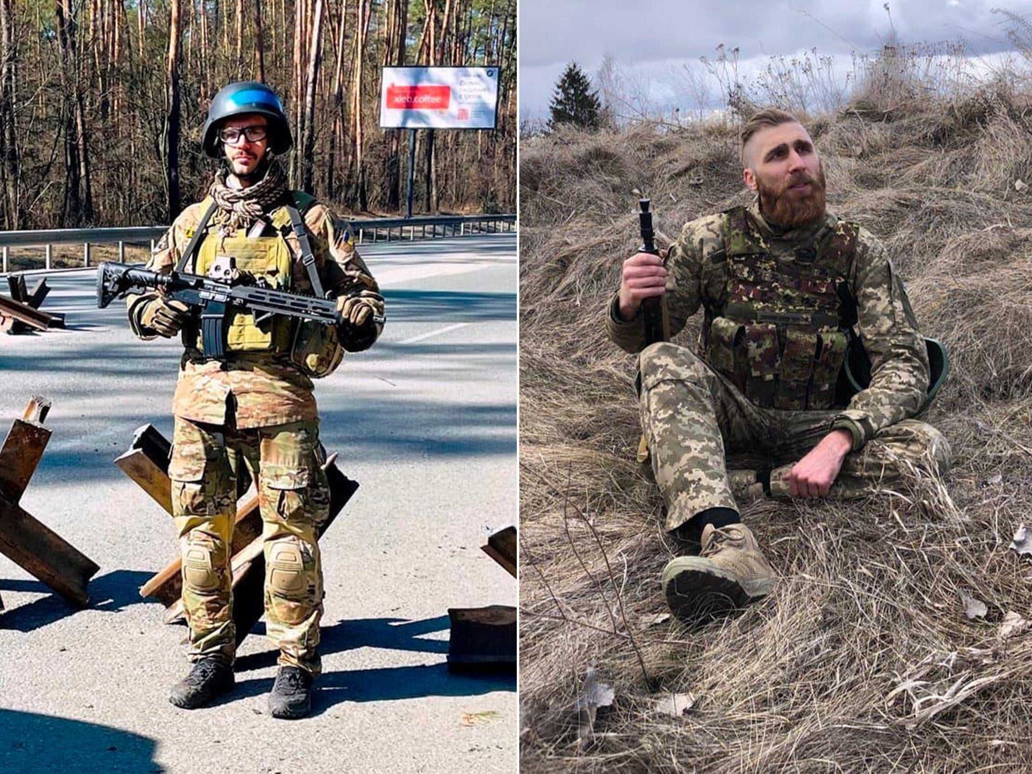 Artem (left) and Pavlo (right) both signed up to fight against the Russian invasion of Ukraine