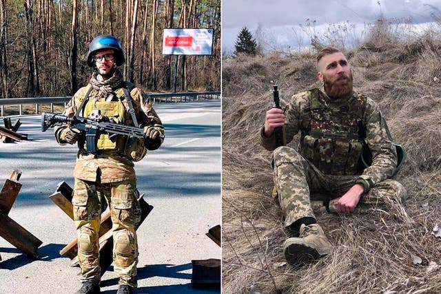 <p>Artem (left) and Pavlo (right) both signed up to fight against the Russian invasion of Ukraine</p>
