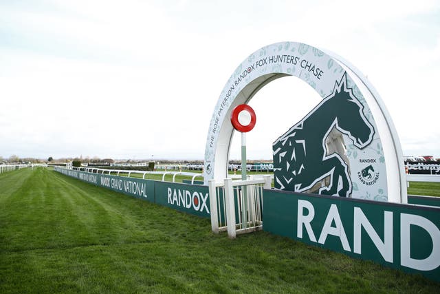 A general view of the finishing post at Aintree Racecourse, Liverpool (Tim Goode/PA)