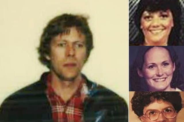 <p>Harry Edward Greenwell con sus víctimas Vicki Heath, Jeanne Gilbert y Peggy Gill</p>