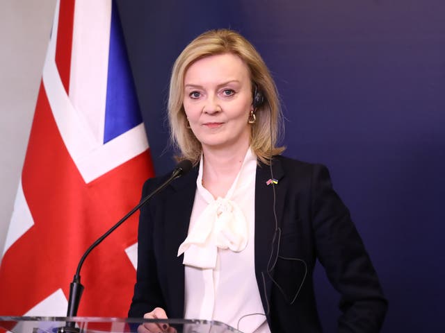 <p>Liz Truss pictured on Tuesday in Warsaw, Poland</p>