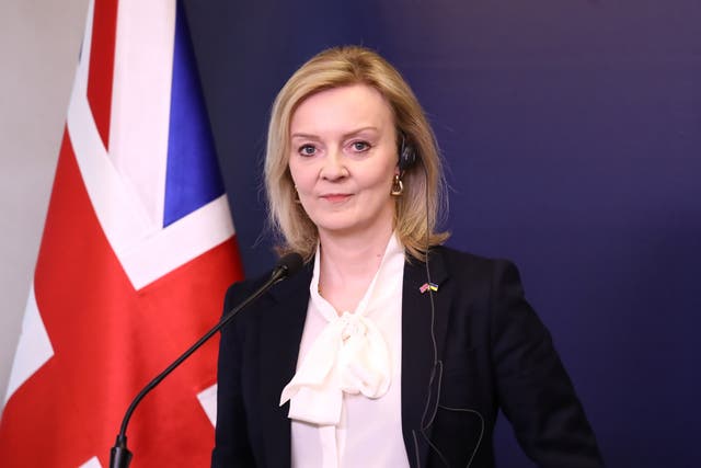 <p>Liz Truss pictured on Tuesday in Warsaw, Poland</p>