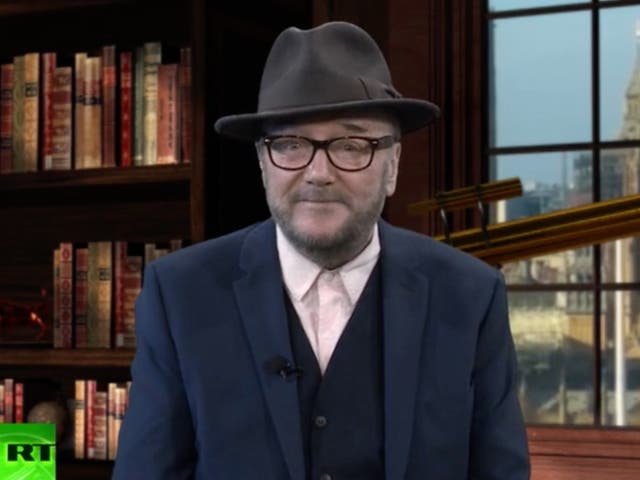 <p>George Gallow appears on a recent episode of his RT show</p>