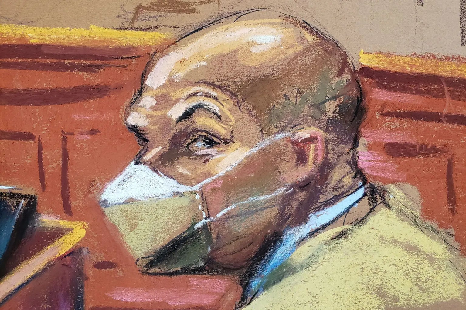 A courtroom sketch of Larry Ray.