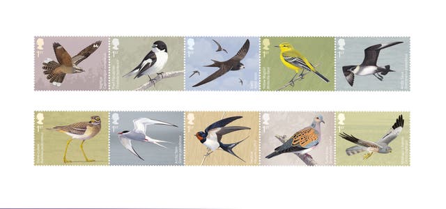 Royal Mail’s new stamps feature migratory birds (PA)