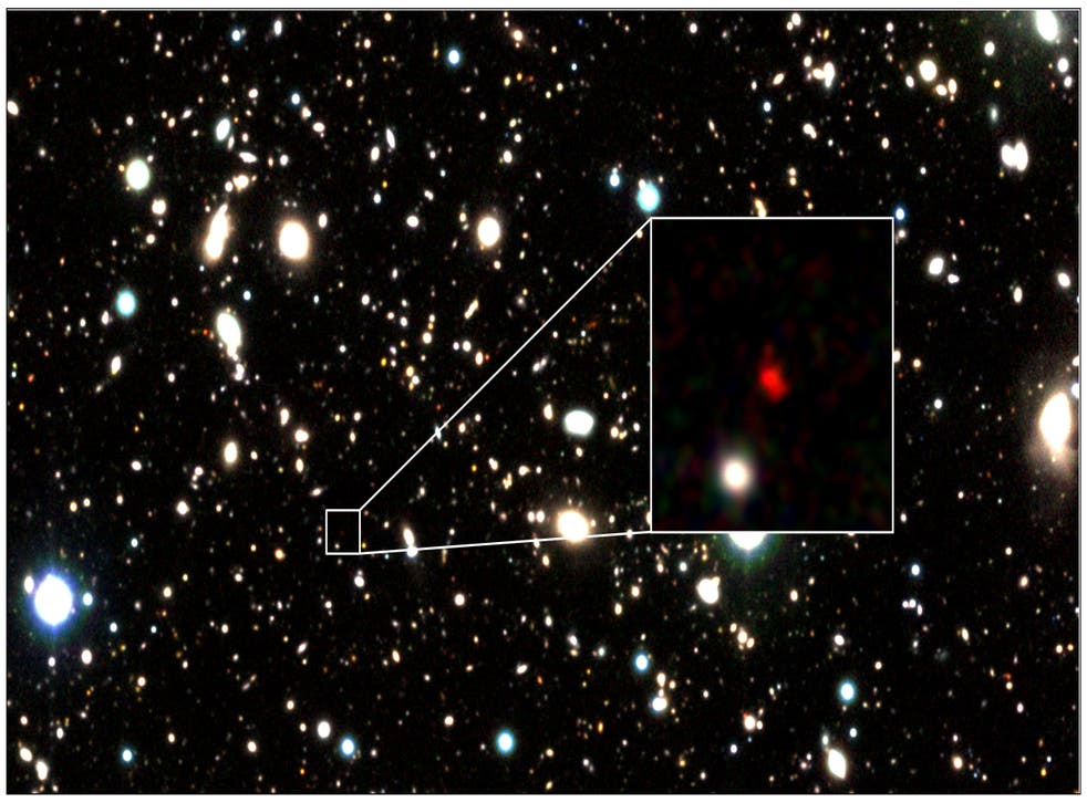 Zoomed in image of the ‘galaxy’ (Harikane et al/PA)