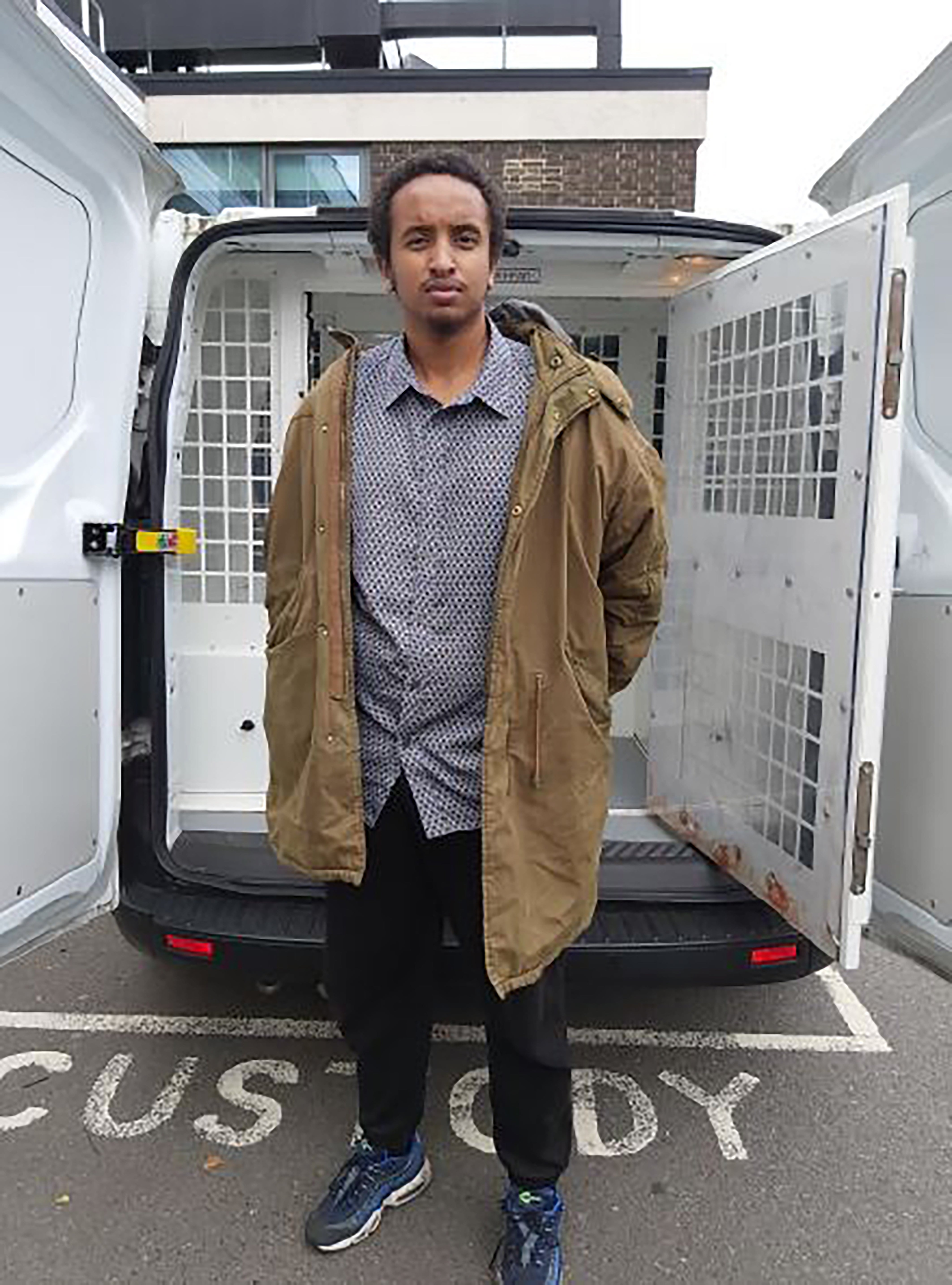 Ali Harbi Ali in custody at Southend police station after being arrested on suspicion of the murder of Sir David Amess (Metropolitan Police/PA)