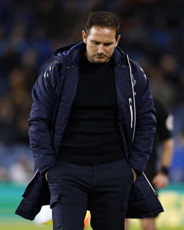 A dejected Frank Lampard trudged off the pitch after Everton sank to a late defeat at Burnley (Richard Sellers/PA)