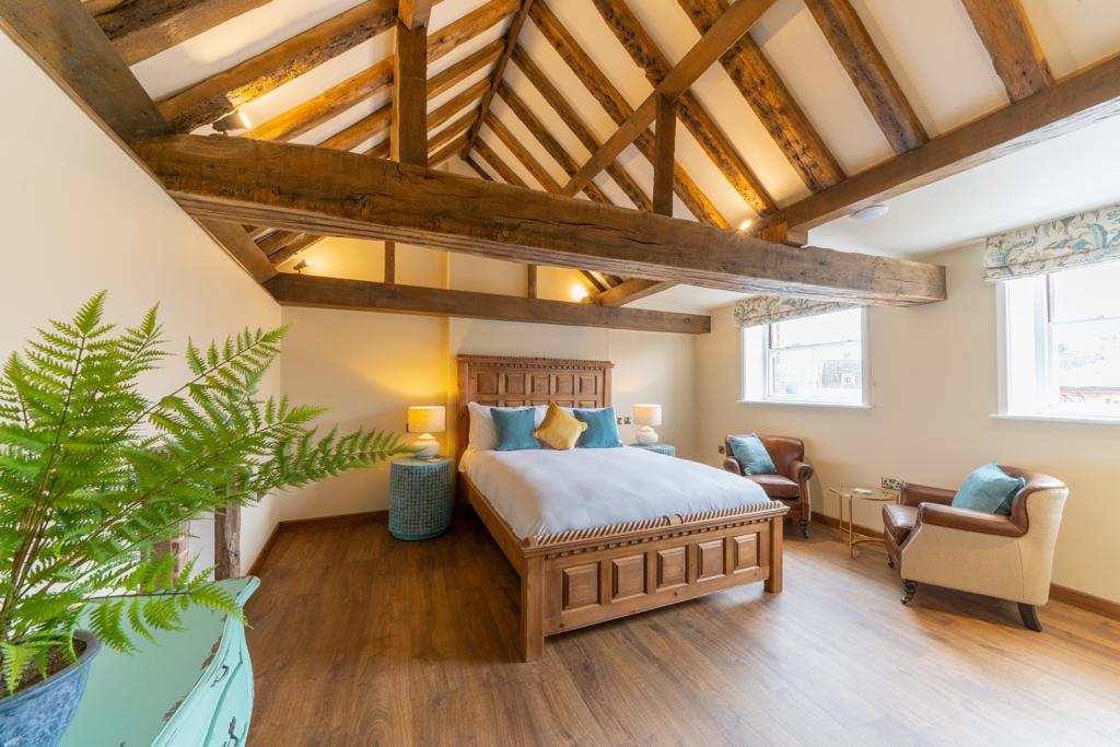 The bedrooms’ oak floors are heated at The Ironmongers
