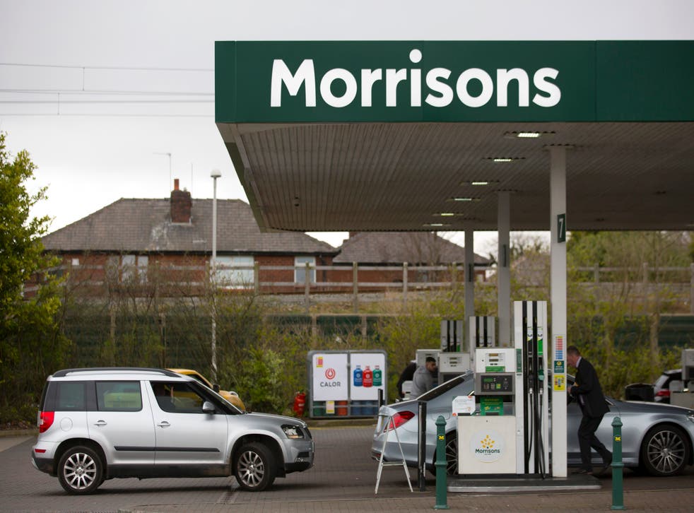 Petrol station at Morrisons in Rochdale. The supermarket chain’s private equity suitor has offered to sell petrol stations to push through its takeover deal (Jon Super/PA)