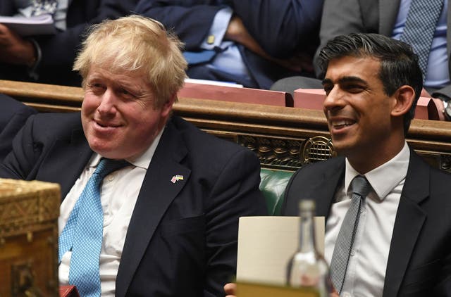 <p>Boris Johnson and Rishi Sunak after the chancellor’s mini-budget in March </p>