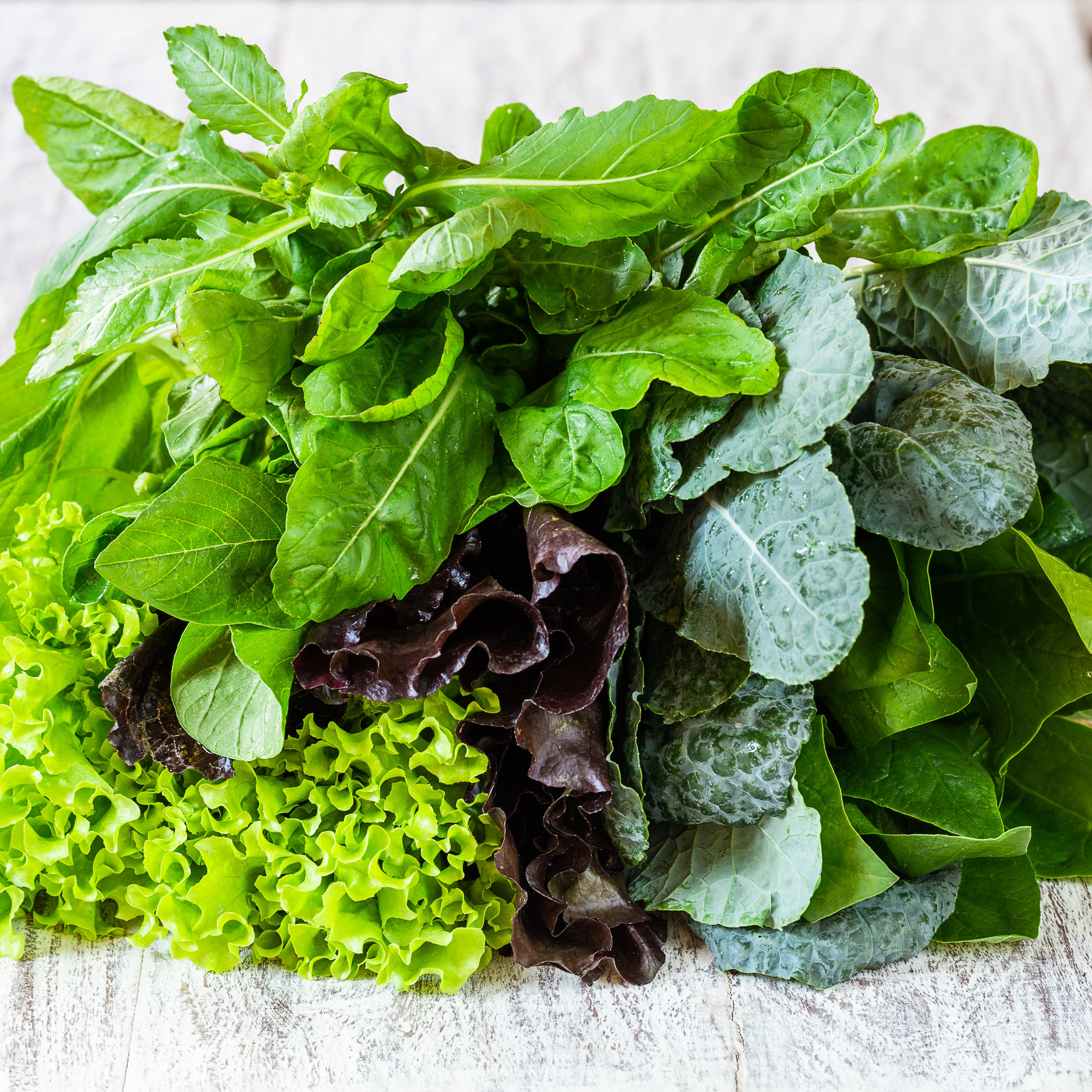 Rocket, kale and spinach are other common salad leaves
