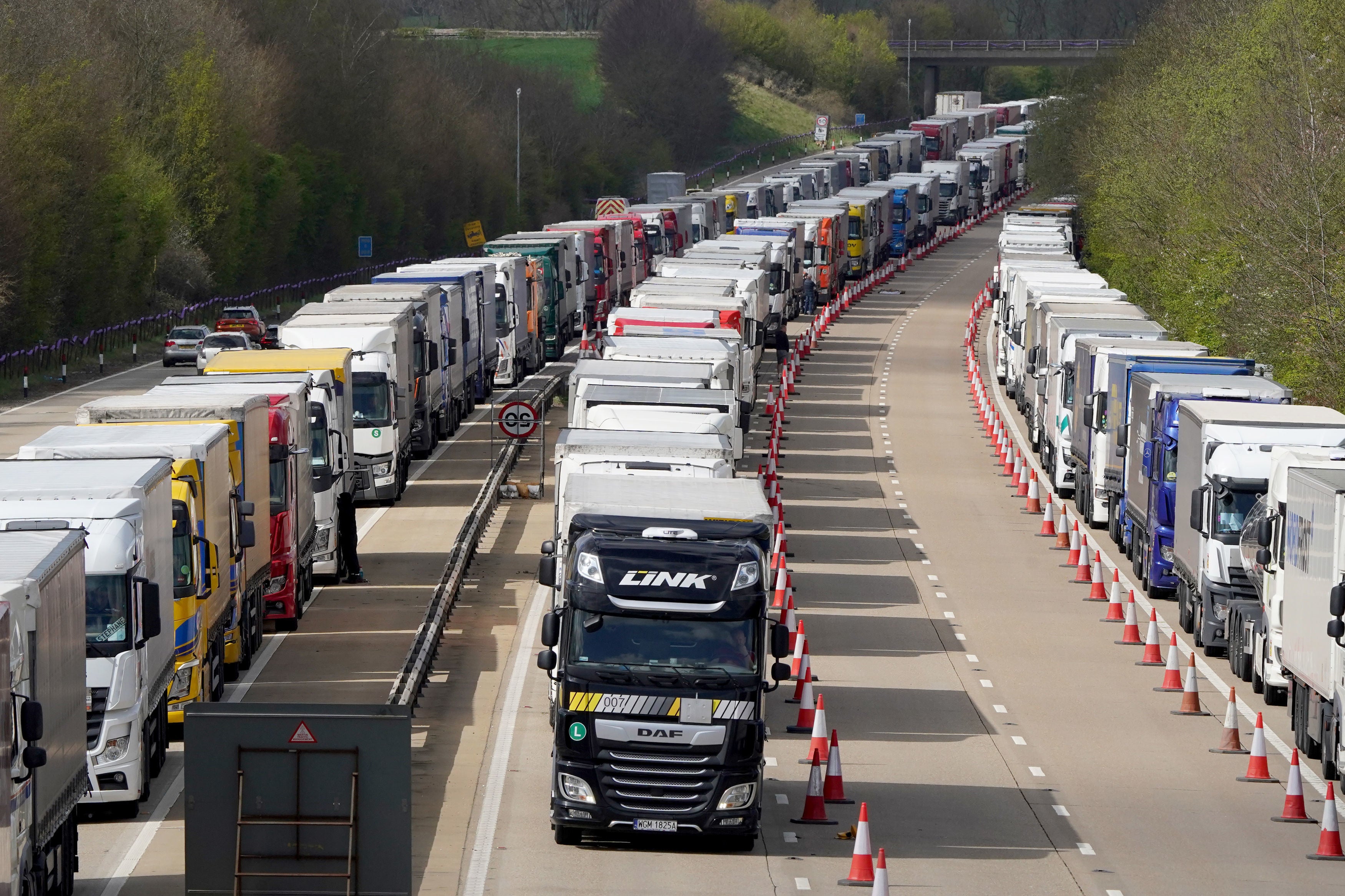 A queue of lorries in Dover