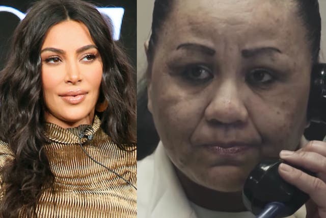 <p>Kim Kardashian (left) has joined calls to stop the planned execution of Melissa Lucio (right)</p>