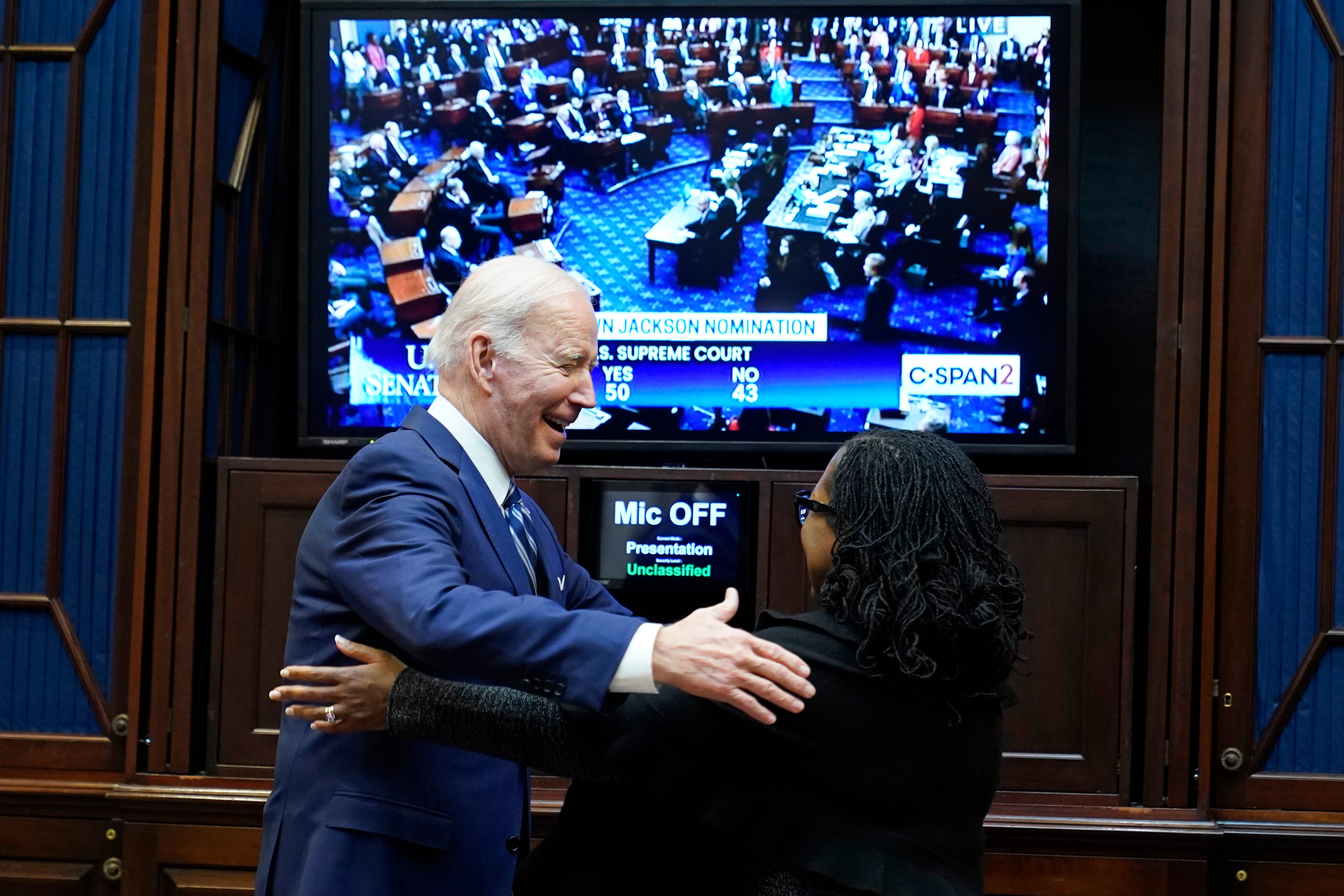 President Biden and Judge Jackson celebrate her confirmation at the White House