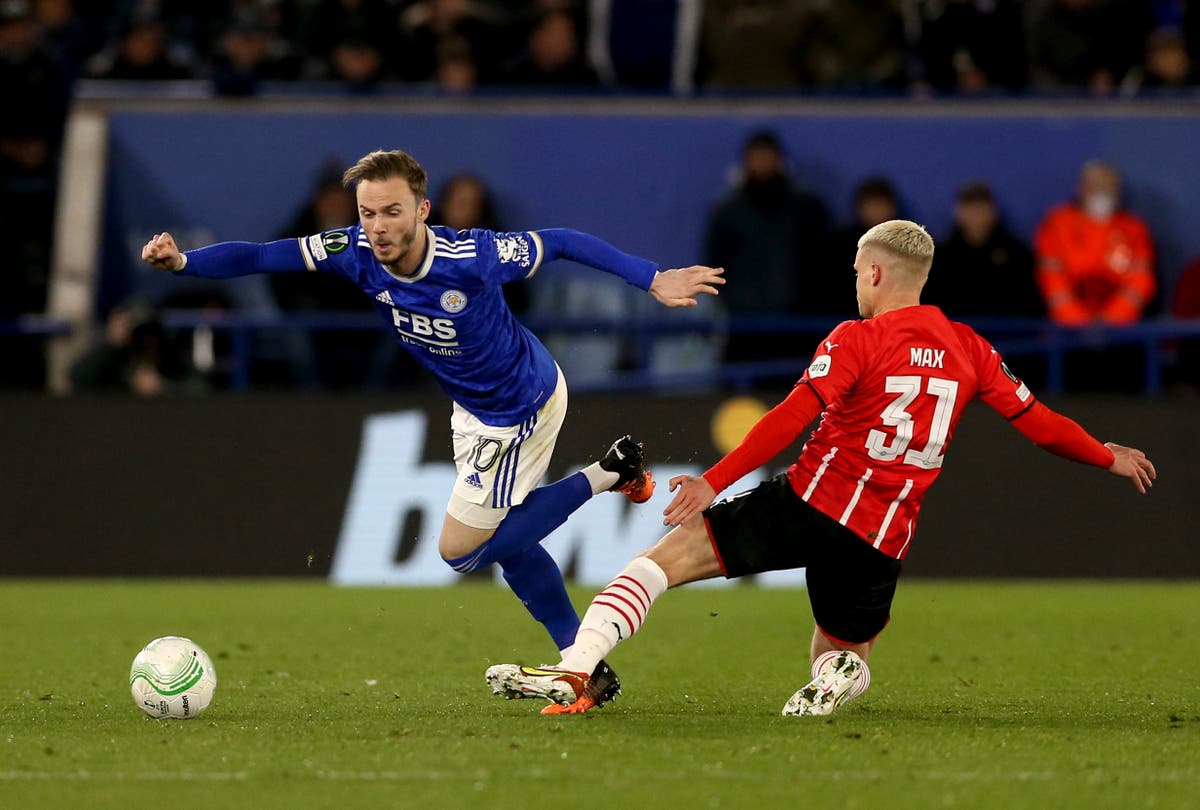 Leicester held to frustrating draw by PSV in first leg of quarter-final