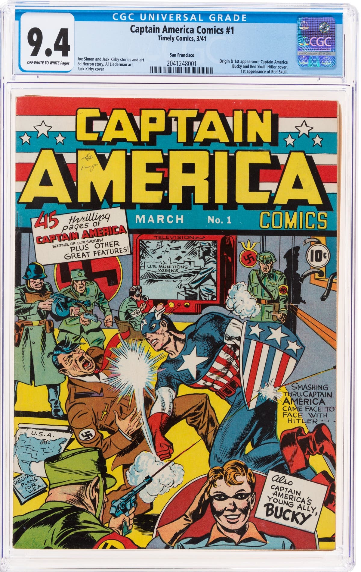 Near-mint condition of first Captain America Comic sells for over &pound;2.3 million