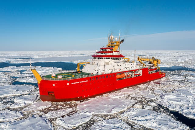 Research ship the RRS Sir David Attenborough has completed ‘ice trials’ during its maiden voyage to Antarctica (Jamie Anderson/BAS/PA)