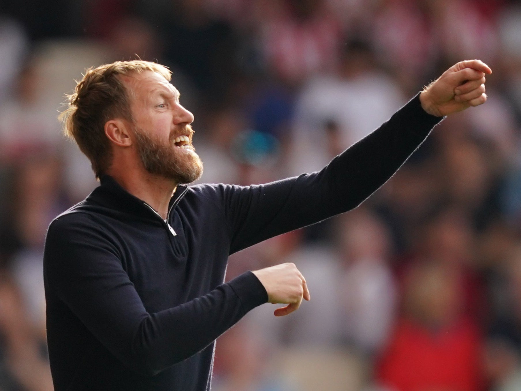 Graham Potter wants his Brighton players to look up, not down