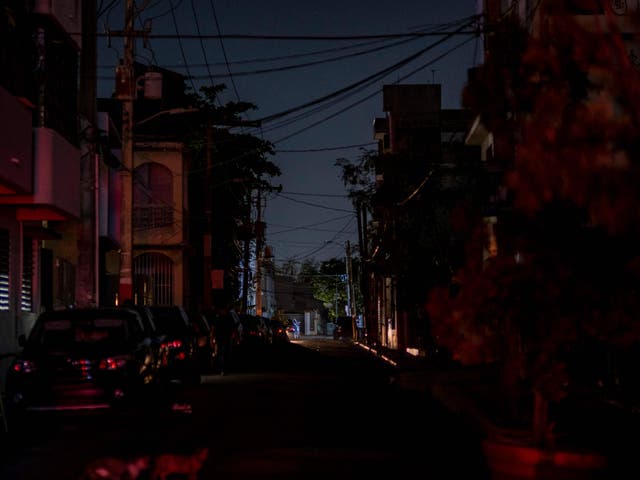 <p>The streets of San Juan, Puerto Rico, during the power outage</p>