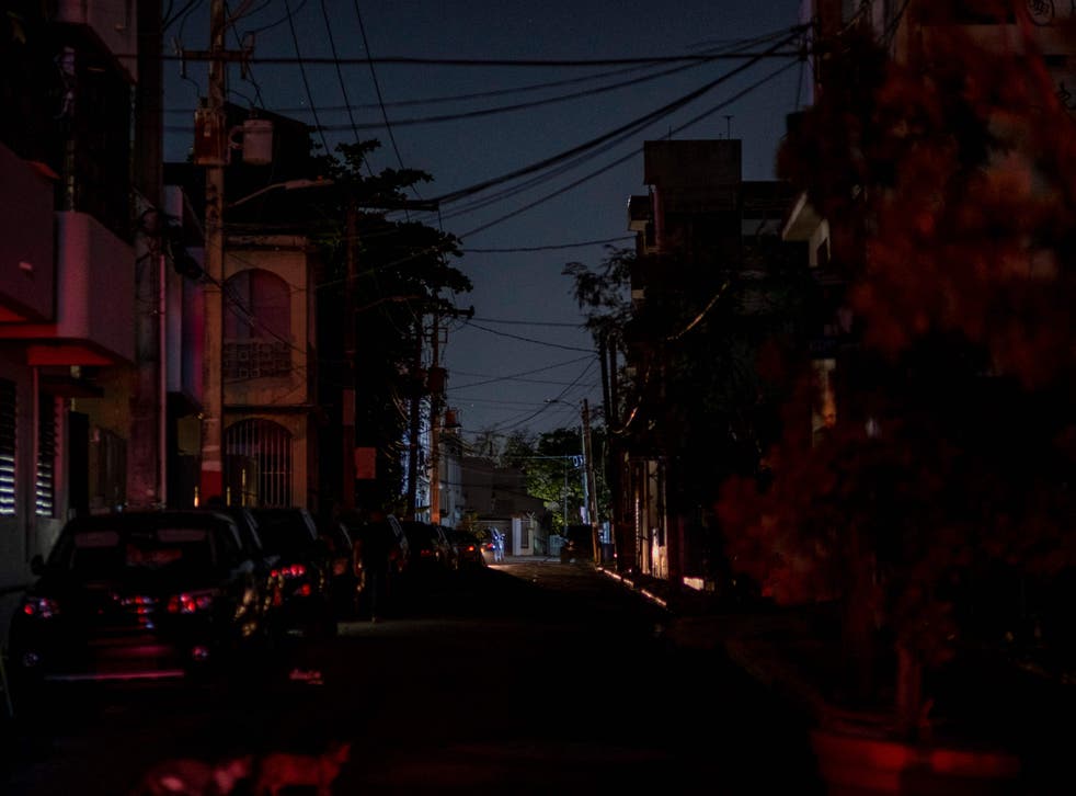 <p>The streets of San Juan, Puerto Rico, during the power outage</p>