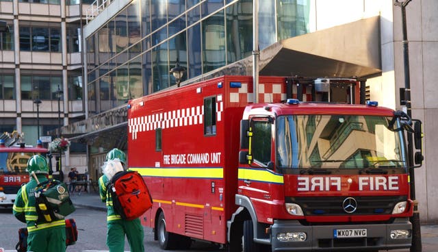 The London Fire Brigade attended the scene of a health club due to a ‘chemical incident’ (Max Nash/PA)