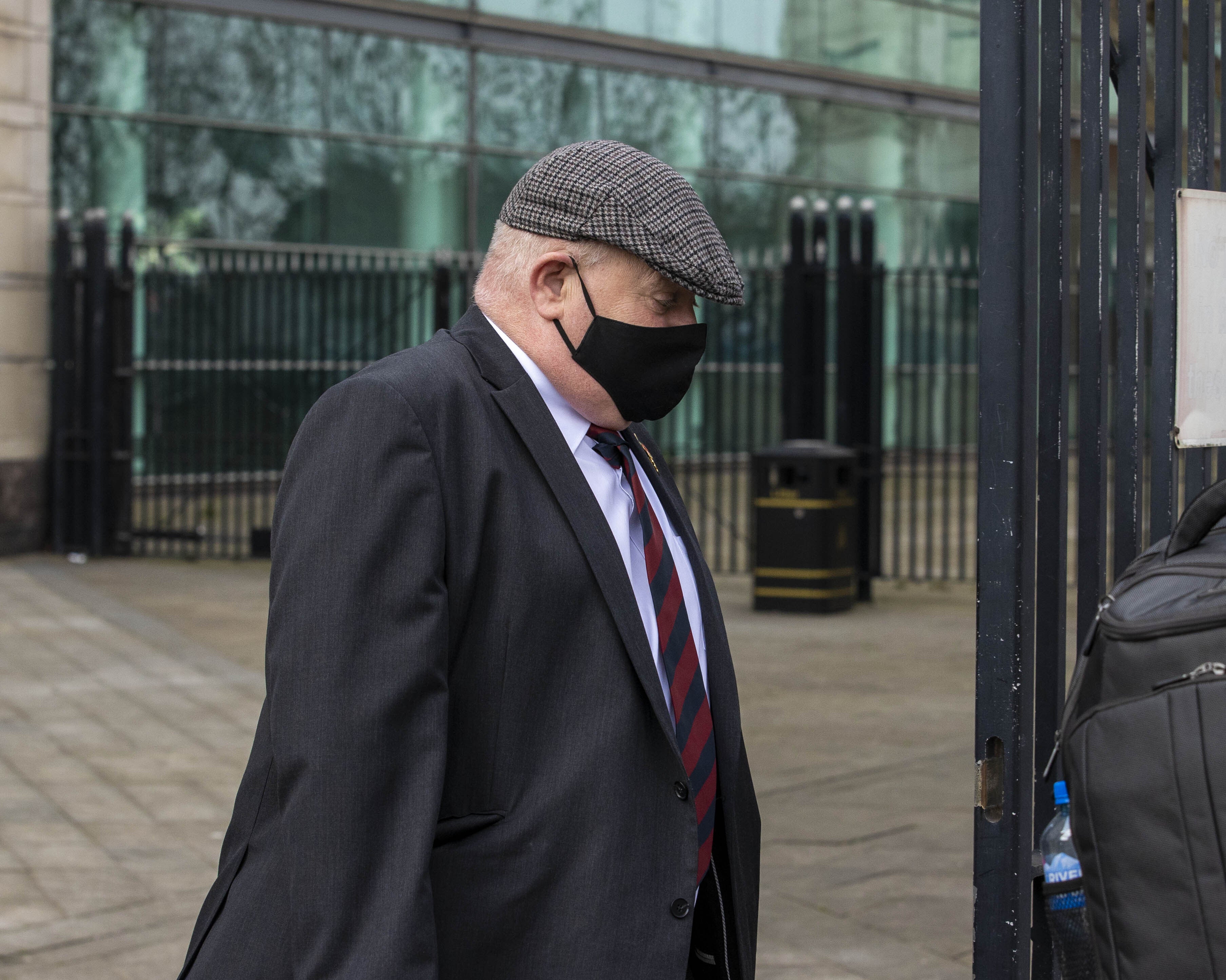Former Grenadier guardsman David Holden leaving Laganside Courts in Belfast, where he is charged with the unlawful killing of Aidan McAnespie, 18, close to a checkpoint in Co Tyrone in 1988 (Liam McBurney/PA)