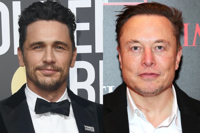 <p>James Franco (left) and Elon Musk (right) were originally listed as potential witnesses in the defamation case opposing Johnny Depp and Amber Heard</p>