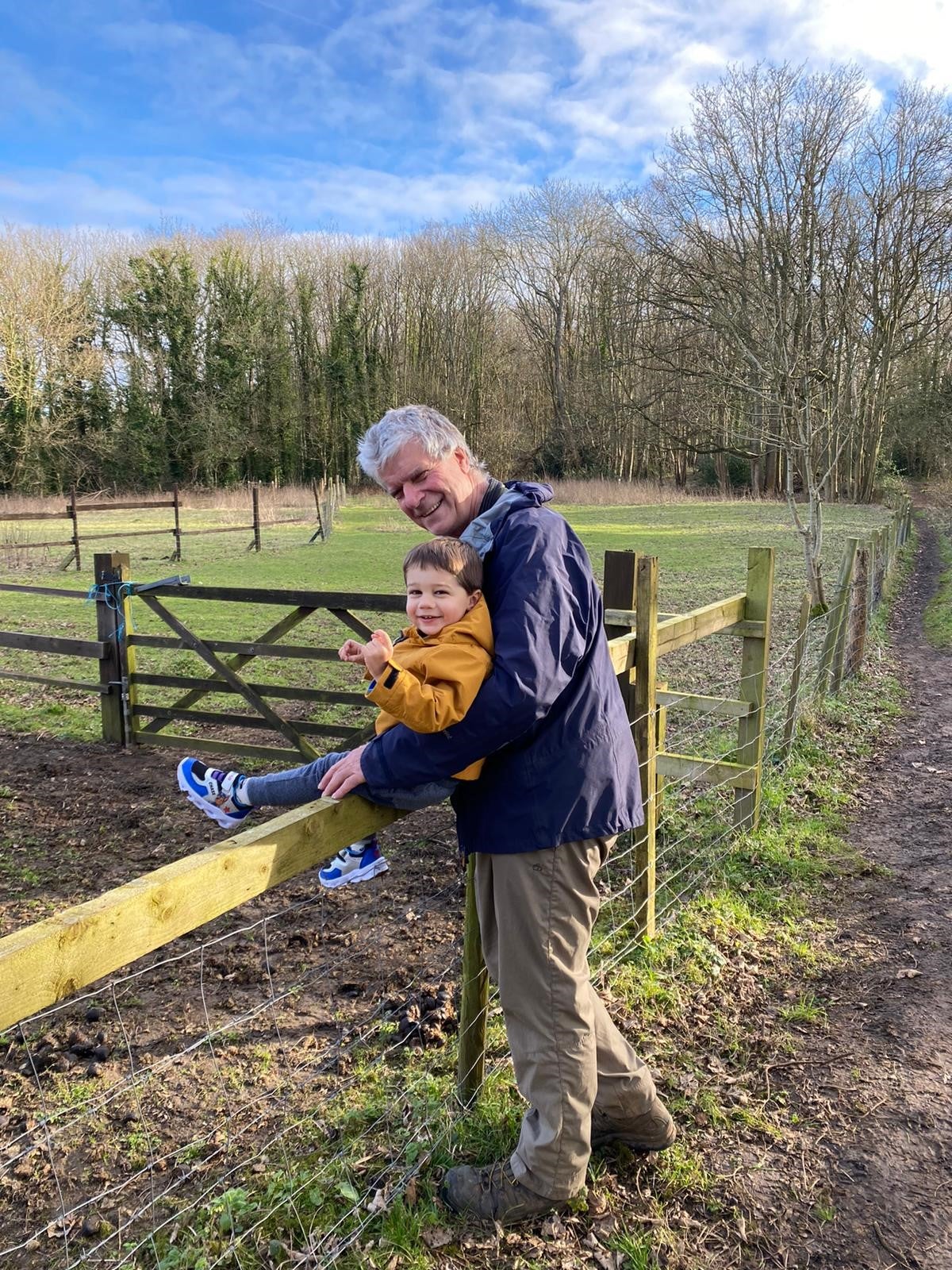 Family handout of Richard Condie, 64 from Surrey, pictured with his grandson. His bowel cancer is stable after treatment with an experimental drug (PA)