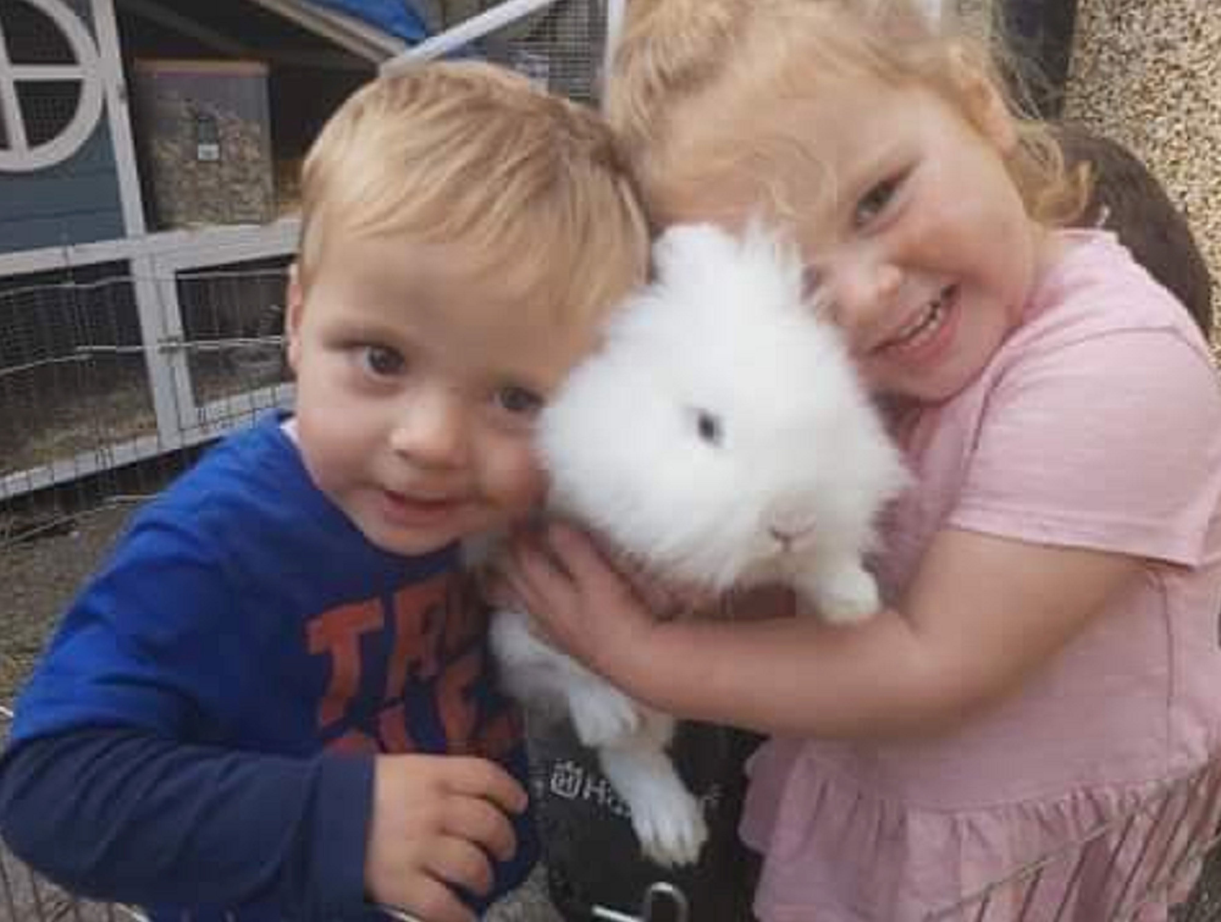 A photo of three-year-old Jayden-Lee Lucas and four-year-old Gracie-Ann Wheaton