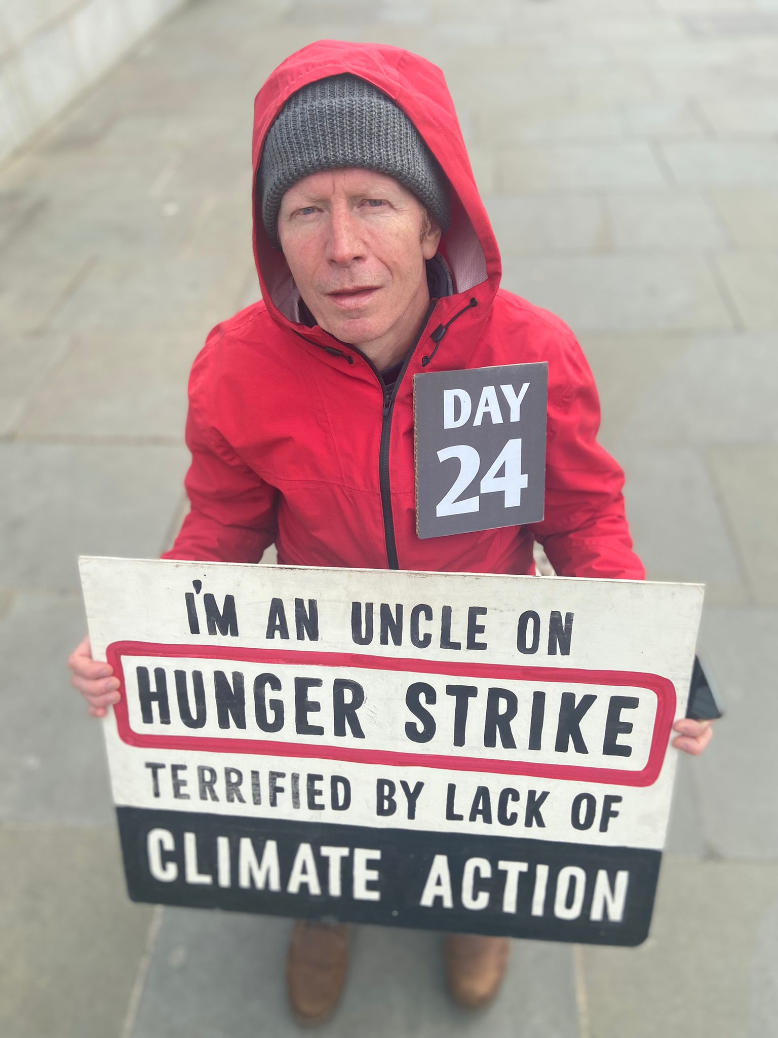 Angus Rose on Day 24 of his hunger strike